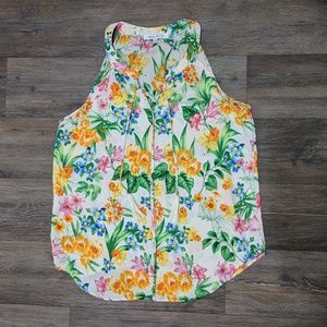 3/$25 Rose + Olive Sleeveless Floral Blouse
